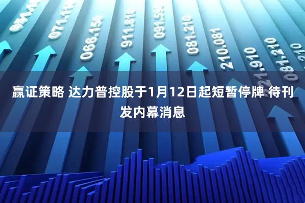 赢证策略 达力普控股于1月12日起短暂停牌 待刊发内幕消息